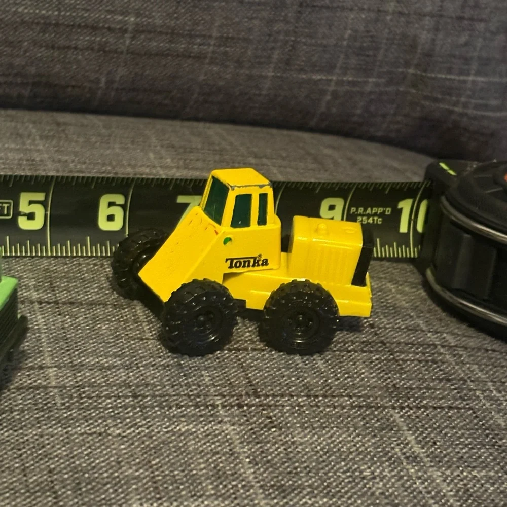 Vintage Tonka Green and Yellow Construction Set Manufacture Diecast Trucks Lot 2